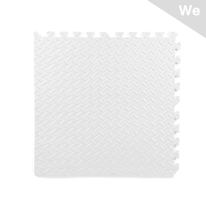 White interlocking foam floor gym mats