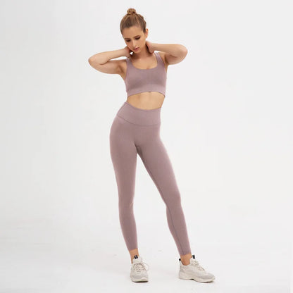 Women's workout clothing in light grey