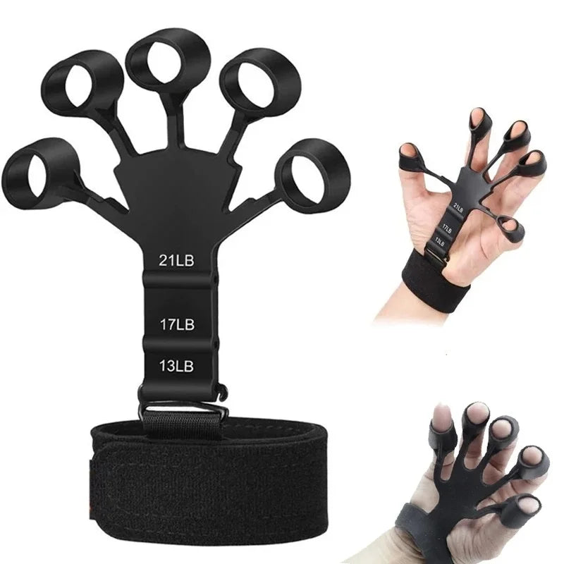 Finger Gripper Flex Gripster guitar finger hand exerciser for strength and dexterity improvement.