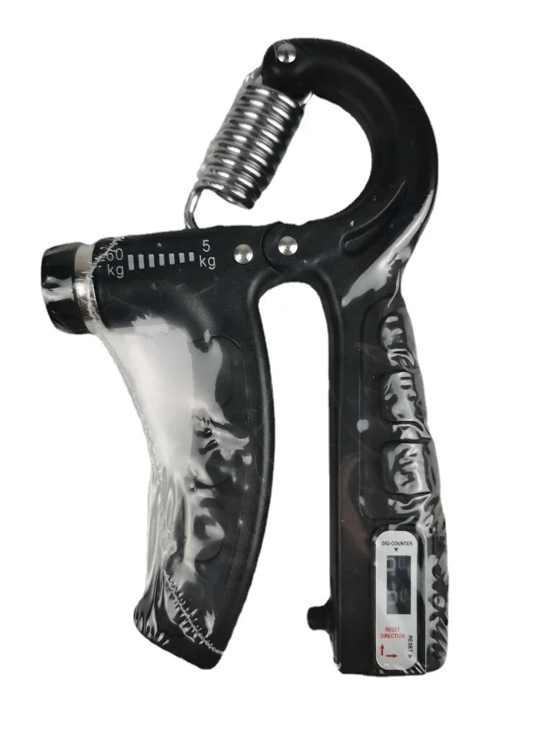 Adjustable hand grip trainer for forearm strength and muscle recovery.