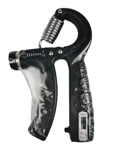 Adjustable hand grip trainer for forearm strength and muscle recovery.