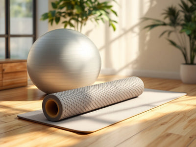 Yoga Recovery Wellness Bundle with mat, foam roller, and yoga ball for enhanced post-workout recovery and well-being.